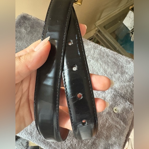 Vintage coach black leather belt with gold tone buckle - Picture 7 of 8